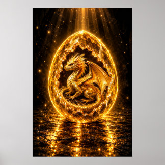 Golden Aura Dragon Egg Poster