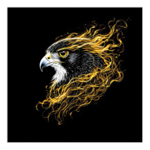 Golden Aura" Falcon Majestic Wall Art