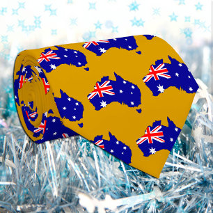 Golden Australia fashion Tie, Australian Flag Tie