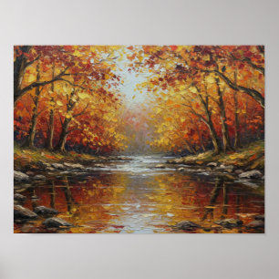 Golden Autumn Creek Poster