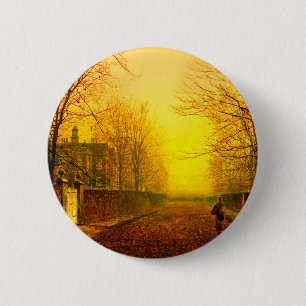 Golden Autumn John Atkinson Grimshaw 2 Inch Round Button