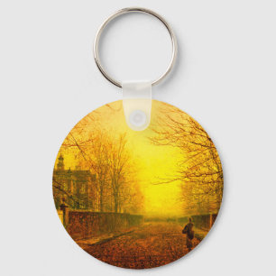 Golden Autumn John Atkinson Grimshaw Keychain