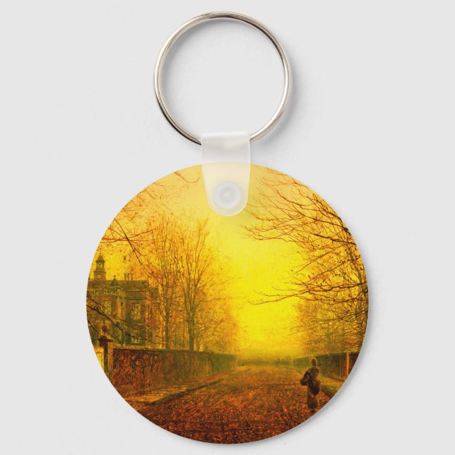 Golden Autumn John Atkinson Grimshaw Keychain (Front)