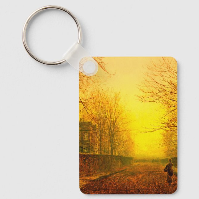 Golden Autumn John Atkinson Grimshaw Keychain (Front)