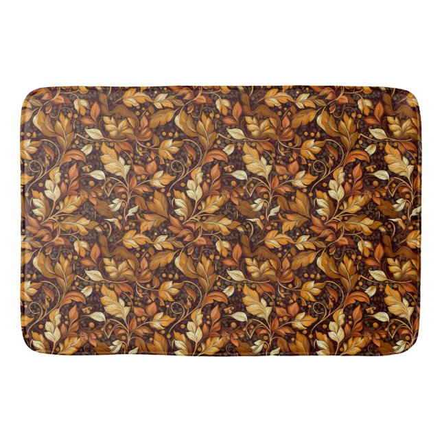 Golden Autumn Pattern Bath Mat (Front)