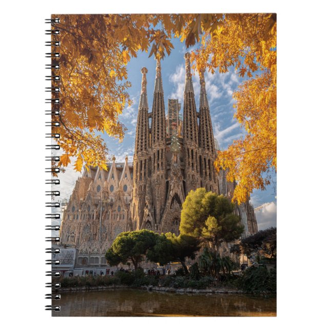 Golden Autumn Sagrada View Notebook (Front)