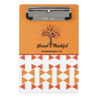 Golden Autumn Trees Happy Thanksgiving Greeting Mini Clipboard