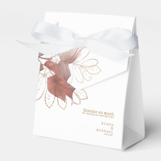 Golden Autumn Wedding ID655 Favor Box (Front Side)