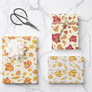 Golden Autumn Wrapping Paper Sheet