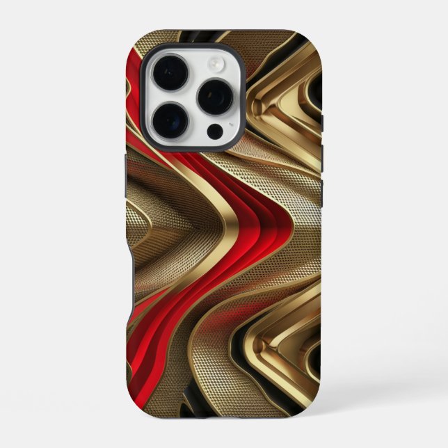 Golden Back And Red Pattern iPhone Case (Back)