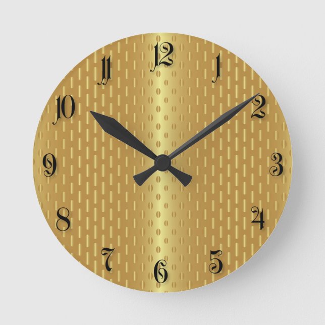 Golden background round clock (Front)