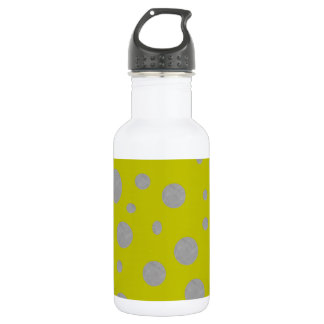 Golden Background with Silver Polka Dots 532 Ml Water Bottle