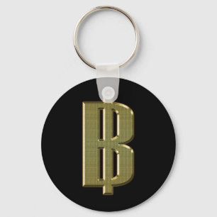 GOLDEN BAHT SIGN ฿ Thai Money Currency ฿ Keychain