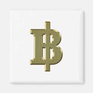 GOLDEN BAHT SIGN ฿ Thai Money Currency ฿ Magnet