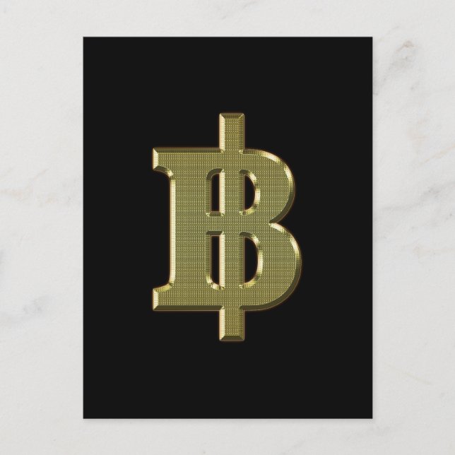 GOLDEN BAHT SIGN ฿ Thai Money Currency ฿ Postcard (Front)