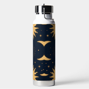 Golden Balance, Sun & Moon Celestial Pattern Water Bottle