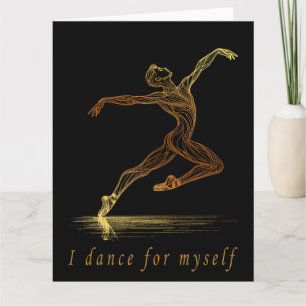 Golden Ballet Dancer Illustration: Grace in Motion Thank You Card
