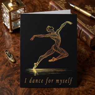 Golden Ballet Dancer Illustration: Grace in Motion Thank You Card