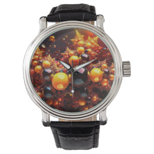 Golden Balls And Stars Fractal Watch