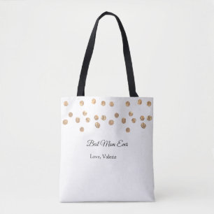 Golden balls glitter best mom ever add name mother tote bag