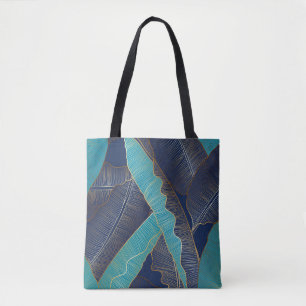 Golden Banana Leaf: Luxury Pattern. Tote Bag