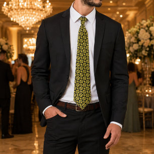 Golden Baobab Luxury African Black & Yellow Tie