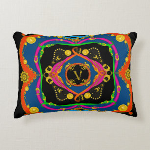 golden baroque, chain and belt pattern accent pillow
