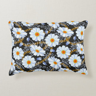 Golden Baroque: Floral Chain Texture Accent Pillow