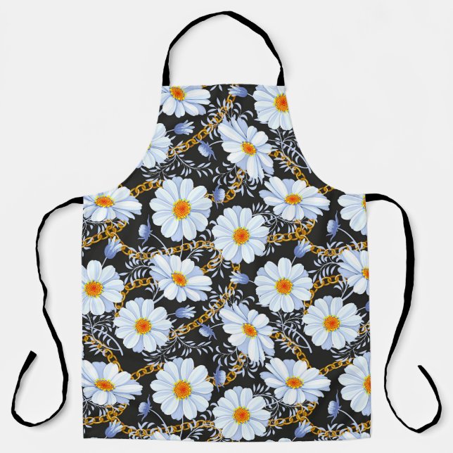 Golden Baroque: Floral Chain Texture Apron (Front)