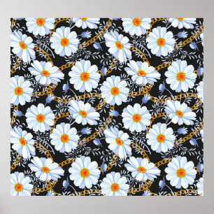 Golden Baroque: Floral Chain Texture Poster