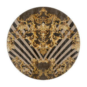 Golden baroque: geometric pattern design cutting board