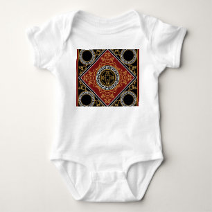 Golden Baroque: Greek Motif Illustration. Baby Bodysuit