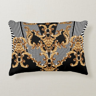 Golden baroque, intricate ornament design. accent pillow