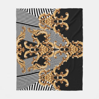 Golden baroque, intricate ornament design. fleece blanket