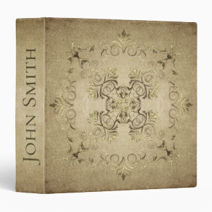 Golden Baroque on grunge background Binder