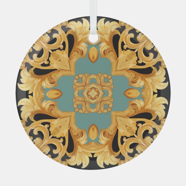 Golden Baroque Ornament 3D Elements (Front)