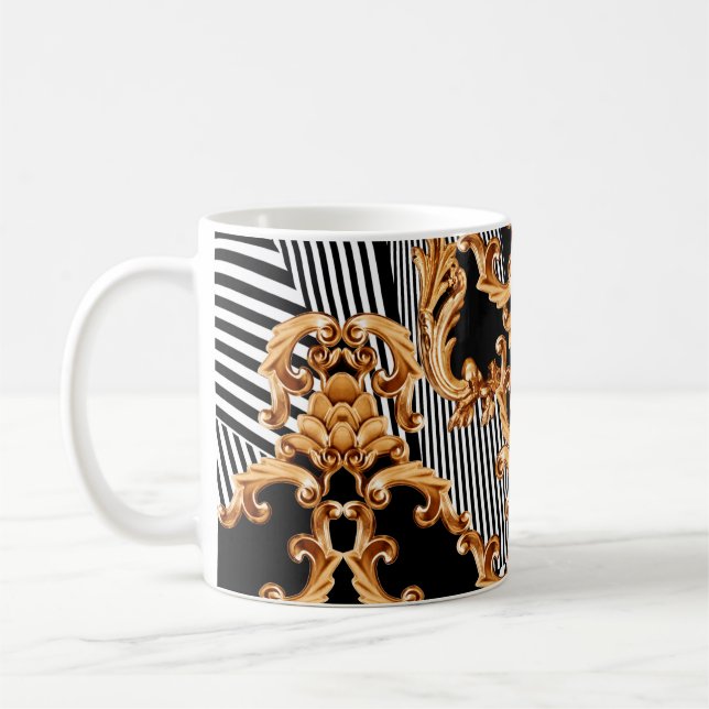 Golden baroque ornament coffee mug (Left)