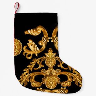 Golden Baroque, Ornamental Elements. Small Christmas Stocking