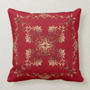 Golden Baroque. Throw Pillow