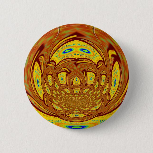 Golden Baseball Glove 2 Inch Round Button (Front)
