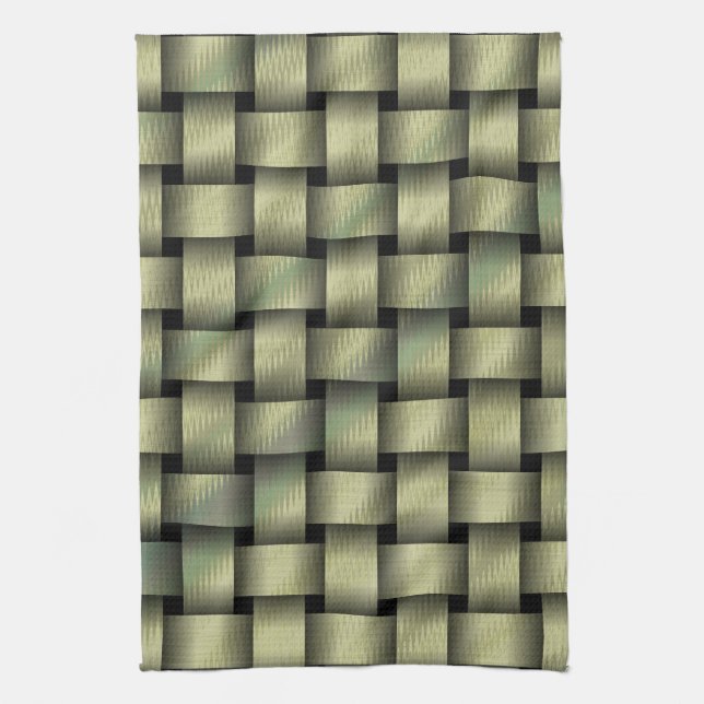 Golden Basket Weave Kitchen Towel (Vertical)