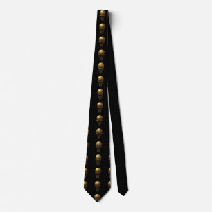 Golden Basketball & Hoop Design Tie
