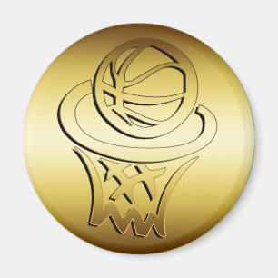 GOLDEN BASKETBALL HOOP MAGNET
