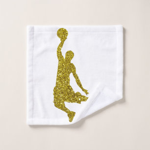 Golden Basketball Wash Cloth
