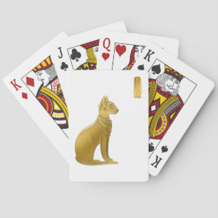 Golden Bastet - Egyptian Cat Goddess of Protection Playing Cards