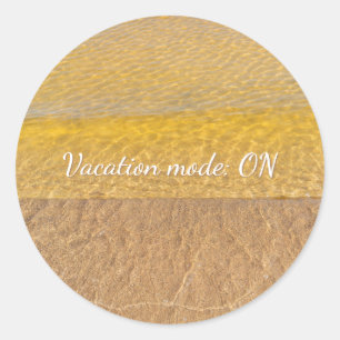 Golden Beach Sand Clear Water Pattern Classic Round Sticker