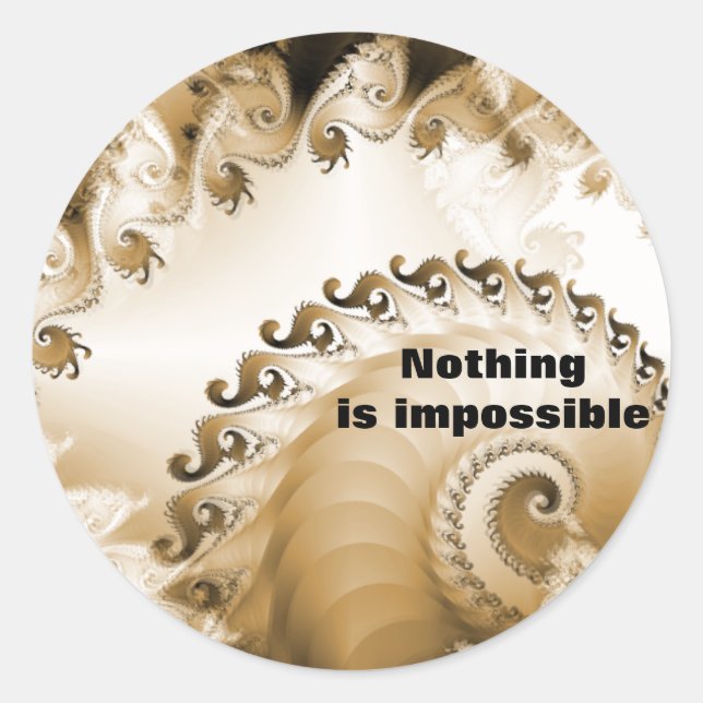 Golden Beach Shell Nothing Is Impossible Sticker (Front)