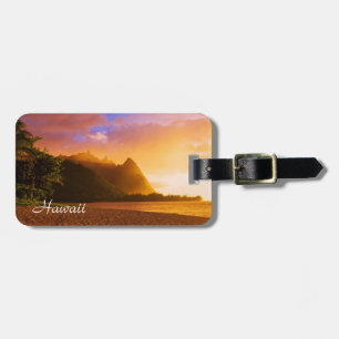 Golden beach sunset, Hawaii Luggage Tag
