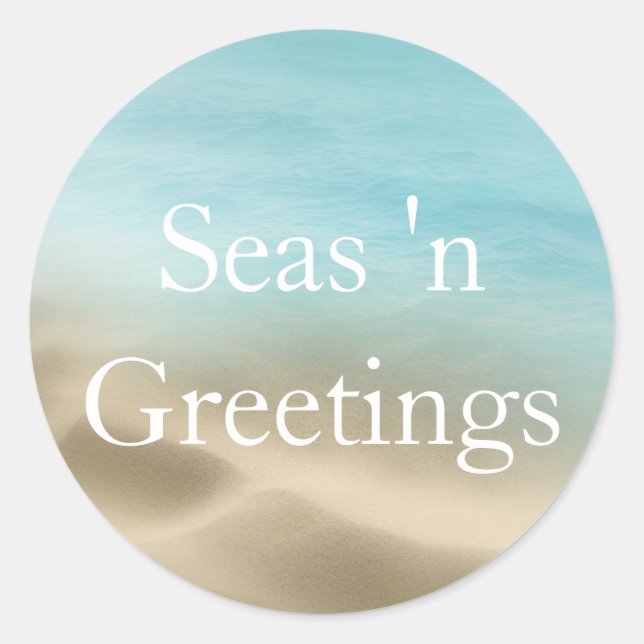 Golden Beach Tropical  Merry Christmas Sticker (Front)