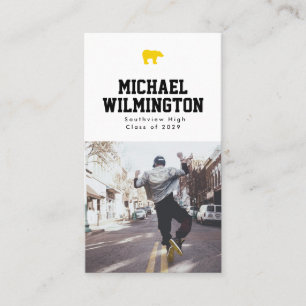 Golden Bear Varsity Graduation Name Business Card